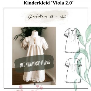 Digitales Schnittmuster und Anleitung für Kinderkleid "Viola 2.0" (Größen 98-122) mit/ohne Papierschnittmuster