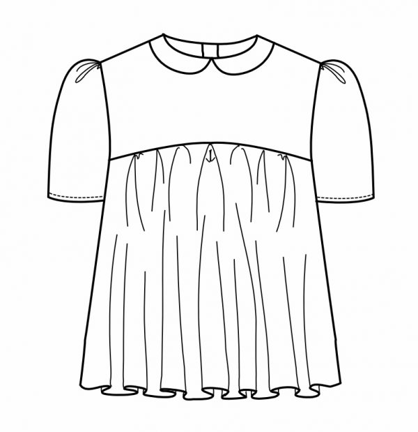 Papierschnittmuster Kinderkleid und Bluse "Peppa" (Größen 98-122), inkl. Nähanleitung in Papierform