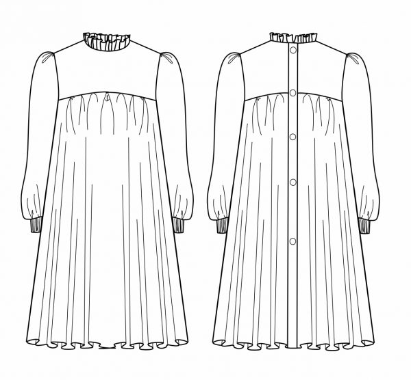 Papierschnittmuster (A0 Druck) Kleid und Bluse "Peppa" (Größen 98-122) mit digitaler Anleitung